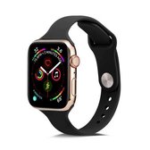 Voor Apple Wacth 5/4 40 mm & 3/2/1 38 mm dunne siliconen vervangende polsband horlogeband (zwart)
