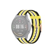 Voor Xiaomi horloge kleur 22 mm nylon denim polsband horlogeband (zwart en geel)