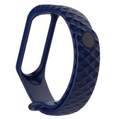 Voor Geschikt voor Xiaomi 3/4 band Diamond Texture siliconen band, riemlengte: 23 cm (marineblauw)