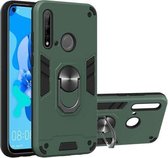 Voor Huawei P20 Lite (2019) / nova 5i 2 in 1 Armor Series PC + TPU beschermhoes met ringhouder (groen)