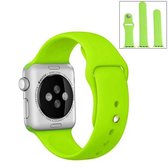 Voor Apple Watch Series 6 & SE & 5 & 4 44 mm / 3 & 2 & 1 42 mm Hoogwaardige gewone en langere rubberen sporthorlogeband met pin-and-puck-sluiting (groen)