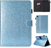 Voor iPad Mini 1/2/3/4/5 Vernis Glitter Poeder Horizontale Flip Leren Case met Houder & Kaartsleuf (Blauw)