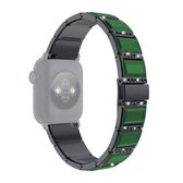 XingYao-serie Tweekleurige stalen band voor Apple Watch Series 6 & SE & 5 & 4 44 mm / 3 & 2 & 1 42 mm (zwart + groen)