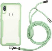 Voor Samsung Galaxy A10s / M10s acryl + kleur TPU schokbestendig hoesje met nekkoord (avocado)