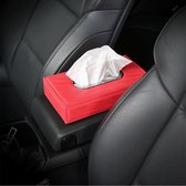 Universele auto gezichtsweefsel doos geval houder metalen frame tissue box mode en eenvoudige papieren servet tas (rood)