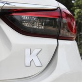 Auto Voertuig Badge Embleem 3D Engels Letter K Zelfklevende Sticker Decal, Grootte: 4.5 * 4.5 * 0.5 cm