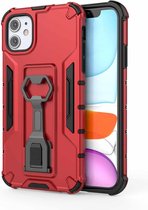 Peacock Style PC + TPU beschermhoes met flesopener voor iPhone 11 (rood)