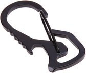 Outdoor tools karabijnhaak hex driver flesopener sleutelhanger ring klimmen accessoires (zwart)