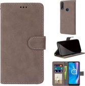 Voor Alcatel 1SE 2020 Retro Frosted Horizontale Flip PU Leren Case met Houder & Kaartsleuven & Portemonnee & Fotolijst (Bruin)