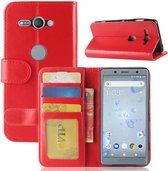 Voor Sony Xperia XZ2 Compact PU + TPU Crazy Horse Texture Horizontale Flip Leren Case met Portemonnee & Houder & Kaartsleuven (Rood)