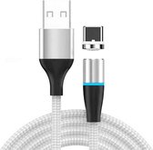 3A USB naar USB-C / Type-C Snel opladen + 480 Mbps Datatransmissie Mobiele telefoon Magnetische zuig Snel opladen Datakabel, Kabellengte: 1 m (zilver)