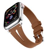 Waterdruppelvormige lederen polsband Horlogeband voor Apple Watch Series 4 & 3 & 2 & 1 42 mm (bruin)