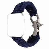 Voor Apple Watch Series 5 & 4 40 mm / 3 & 2 & 1 38 mm Paraplukoord Nylon gevlochten riem (blauw)