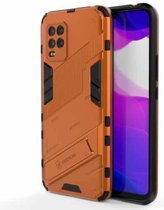 Voor Geschikt voor Xiaomi Mi 10 Lite 5G Punk Armor 2 in 1 PC + TPU schokbestendig hoesje met onzichtbare houder (oranje)