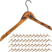 Relaxdays 48 x houten kledinghangers - kleerhangers hout - jashanger - vintage - rok