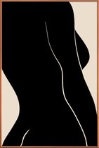 JUNIQE - Poster met kunststof lijst Silhouette -13x18 /Grijs & Ivoor