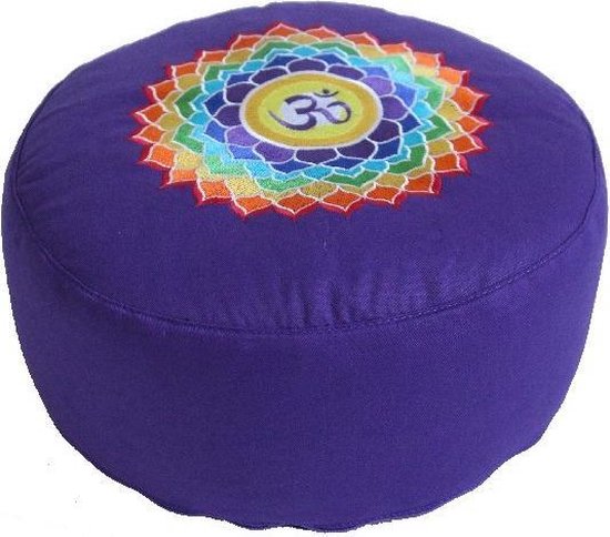 Om Namaste Ronde Meditatiekussen Chakra Collection - Paars 7e Chakra van Om Namaste — afbeelding 2