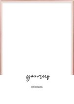 Poster Met Metaal Rose Lijst - Coco Chanel Poster (50x70cm)