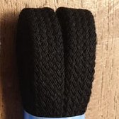 Brede platte katoenen schoemveters 9 mm breed - Zwart, 150cm