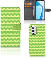 Telefoonhoesje OnePlus 9 Book Case Waves Green