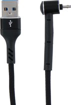 Grundig USB-kabel - 3-in-1: Oplaadkabel, Datakabel en Telefoonstandaard - Micro-USB/ USB-A - 1 Meter - Zwart