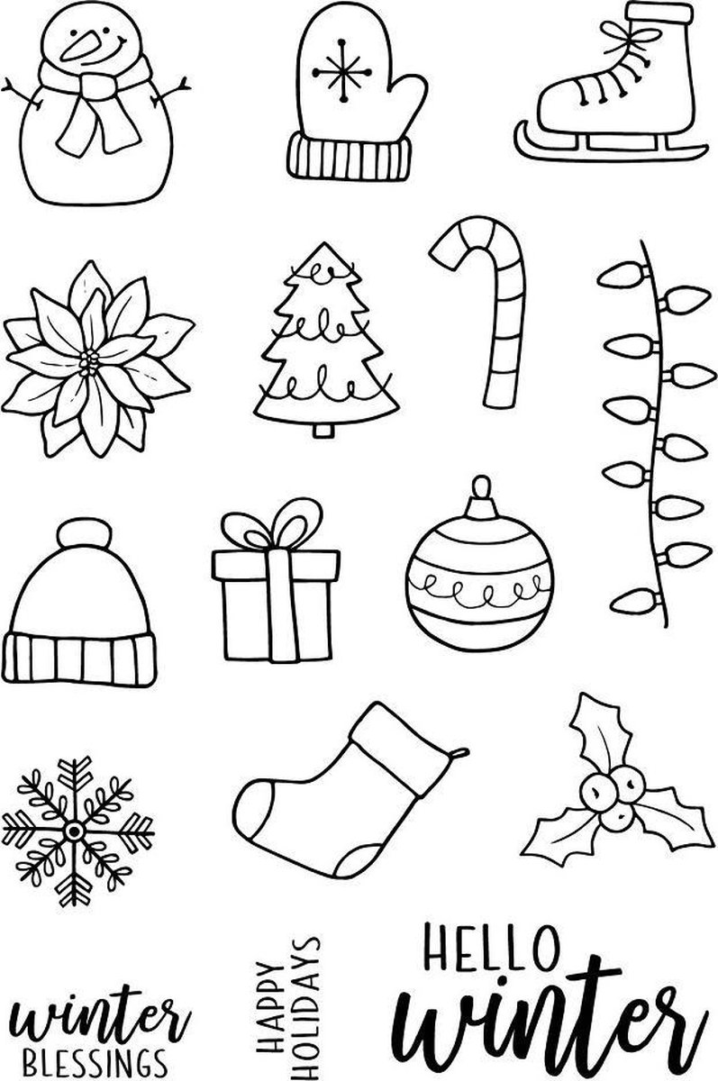 Winter Icons Clear Stamps (JD067) (DISCONTINUED)