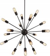 TooLight Retro LED Plafondlamp - E27 - 60 Watt - 18 Lichtpunten - Ø 10 cm - Zwart