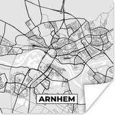 Poster Stadskaart - Arnhem - Grijs - Wit - 50x50 cm - Plattegrond