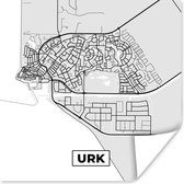 Affiche Plan de ville - Urk - Grijs - Wit - 75x75 cm