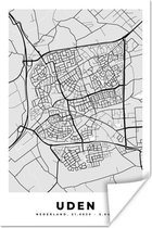 Poster City Map - Uden - Grijs - Wit - 120x180 cm XXL