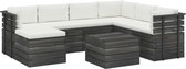 Medina 8-delige Loungeset met kussens pallet massief grenenhout