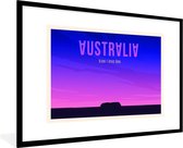 Fotolijst incl. Poster - Illustratie van Uluru in Australië - 90x60 cm - Posterlijst