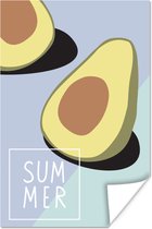 Poster Avocado - Paars - Pastel - 20x30 cm