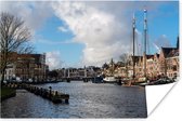 Uitzicht op de Gravestenebrug in het centrum van Haarlem Poster 180x120 cm - Foto print op Poster (wanddecoratie woonkamer / slaapkamer) / Europese steden Poster XXL / Groot formaat!
