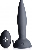 Turbo Ass-Spinner Silicone Anal Plug with Remote Control - Black - Butt Plugs & Anal Dildos -