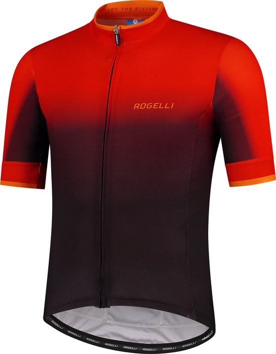 Rogelli Wielershirt KM Horizon Zwart/Rood/Oranje Rood - Maat 2XL