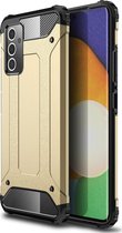 Samsung Galaxy A82 5G Hoesje - Mobigear - Outdoor Serie - Hard Kunststof Backcover - Goud - Hoesje Geschikt Voor Samsung Galaxy A82 5G