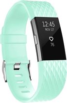 By Qubix - Fitbit Charge 2 siliconen bandje (Large) - Cyaan - Fitbit charge bandjes