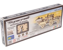 Wooden City Modelbouwset Minitractor Superfast 10,7 Cm Hout Naturel