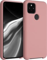 kwmobile telefoonhoesje voor Google Pixel 5 - Hoesje met siliconen coating - Smartphone case in winter roze