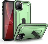 Voor iPhone 11 Pro schokbestendige pc + TPU beschermhoes met 360 graden roterende houder (groen)