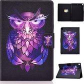 Voor iPad 10.2 inch Gekleurde Tekening Horizontale Flip Leren Case met Houder & Kaartsleuven & Slaap / Wekfunctie (Uil)