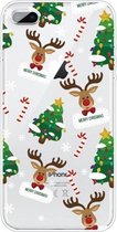 Christmas Series Clear TPU beschermhoes voor iPhone 8 Plus / 7 Plus (Cane Deer)