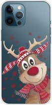 Christmas Series Clear TPU beschermhoes voor iPhone 11 Pro (Smiley Deer)