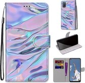 Voor OPPO A52 / A92 / A72 Gekleurde tekening Cross Texture Horizontale Flip PU lederen tas met houder & kaartsleuven & portemonnee & lanyard (Fluorescerende watertextuur)