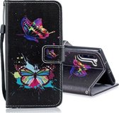 Voor Galaxy Note 10 horizontale lederen flip case met houder en kaartsleuven en portemonnee (kleur vlinder)