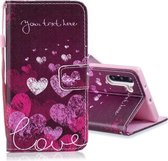 Voor Galaxy Note 10 horizontale lederen flip case met houder & kaartsleuven & portemonnee (alfabet hart)