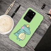 Voor Galaxy S20 Ultra Cartoon dier patroon schokbestendig TPU beschermhoes (groene krokodil vogel)