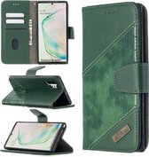 Voor Samsung Galaxy Note 10 Plus bijpassende kleur Krokodiltextuur Horizontale flip PU lederen tas met portemonnee & houder & kaartsleuven (groen)