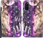 Voor Samsung Galaxy S20 Gekleurde Tekening Patroon Horizontale Flip Leren Case met Houder & Kaartsleuven & Portemonnee (Wind Chime Wolf)